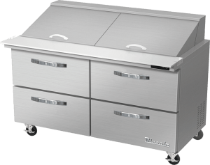 BLUE AIR BLMT60-D4-HC Mega Top Prep Table with 4 Drawers